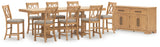 Havonplane Brown Counter Height Dining Table and 8 Barstools with Storage