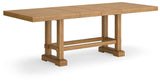 Havonplane Brown Counter Height Dining Table and 6 Barstools with Storage