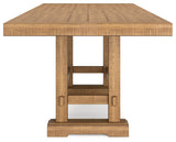 Havonplane Brown Counter Height Dining Table and 6 Barstools and Bench