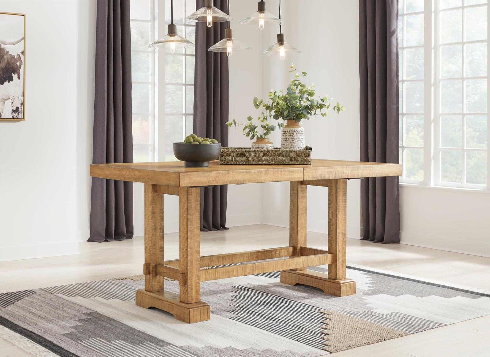 Havonplane Brown Counter Height Dining Table and 10 Barstools