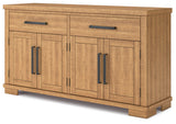 Havonplane Brown Counter Height Dining Table and 6 Barstools with Storage