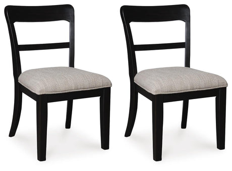 Greddinton Black Dining Chair angled view