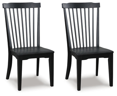 Greddinton Black Dining Chair angled view