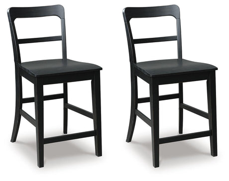 Greddinton Black Counter Height Barstool angled view