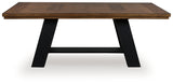 Greddinton Brown/Black Dining Extension Table