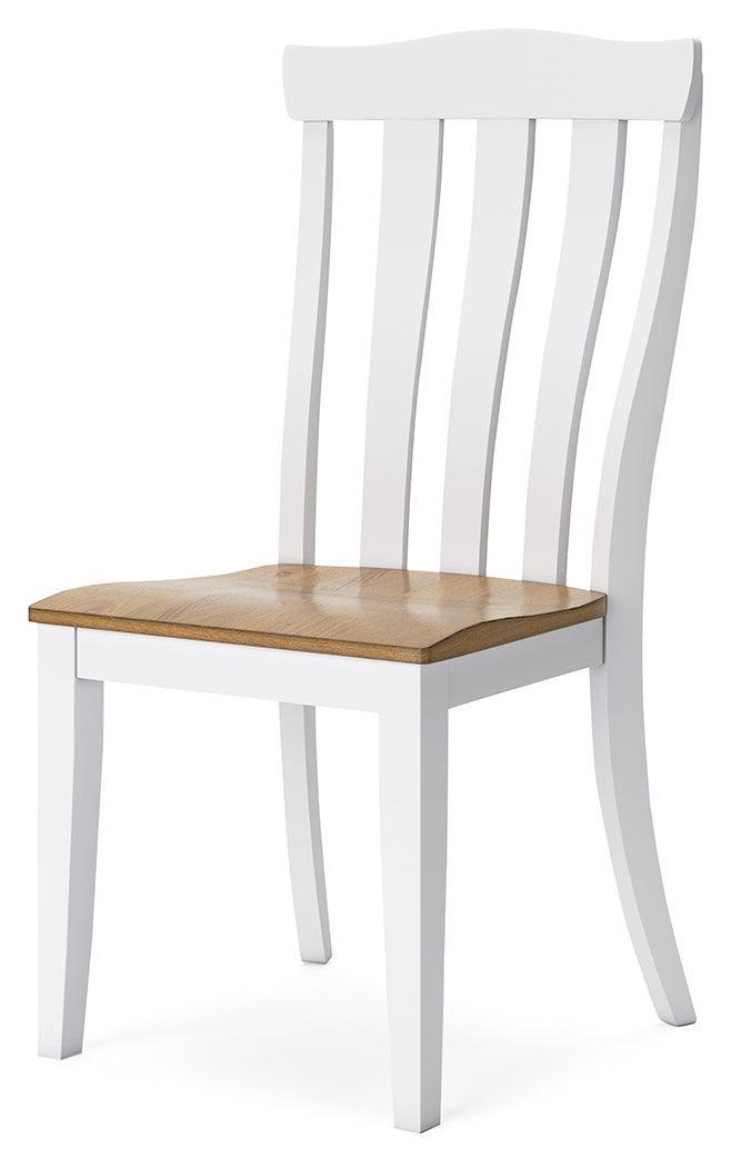Ashbryn White Natural Dining Chair