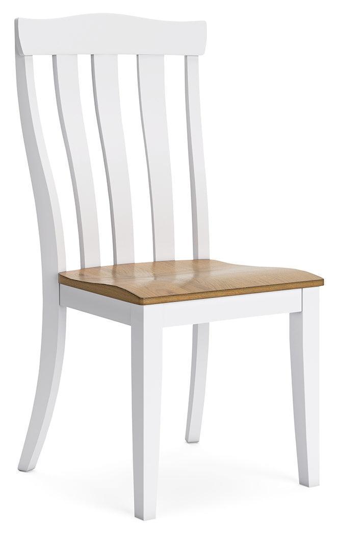 Ashbryn White Natural Dining Chair