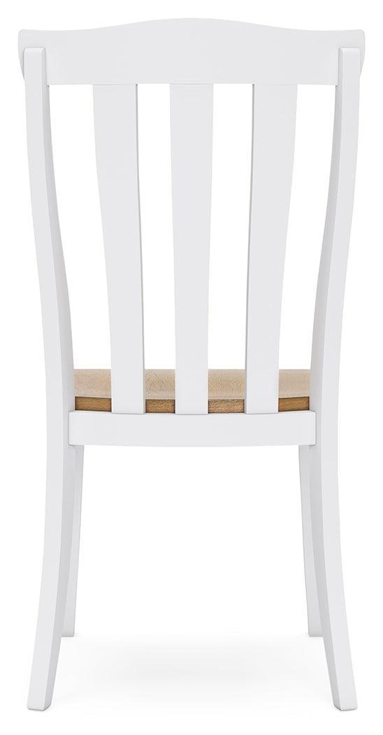 Ashbryn White Natural Dining Chair