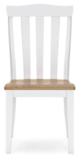 Ashbryn White Natural Dining Chair