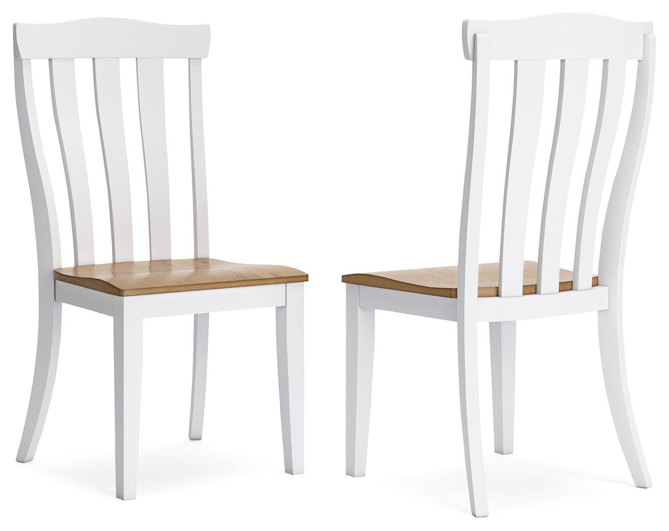 Ashbryn White Natural Dining Chair