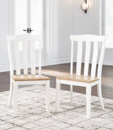 Ashbryn White Natural Dining Chair