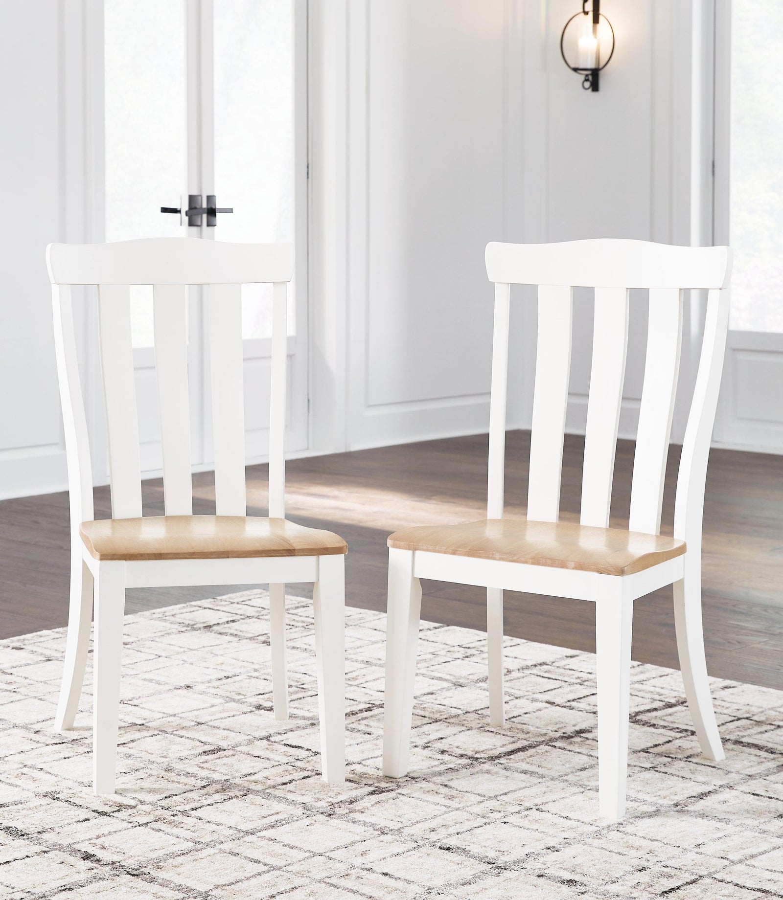 Ashbryn White Natural Dining Chair