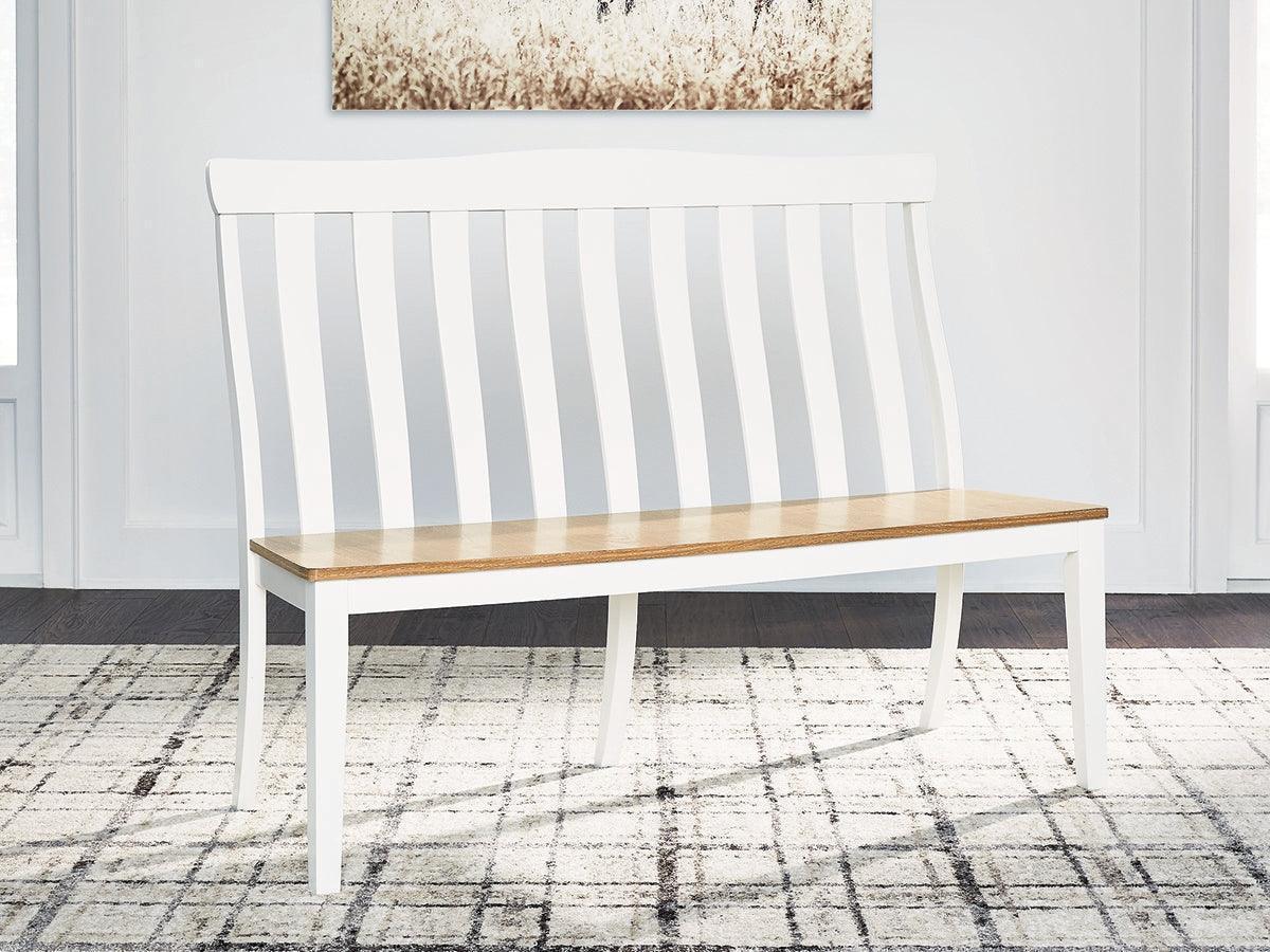 Ashbryn White Natural Dining Double Chair