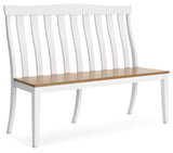 Ashbryn White Natural Dining Double Chair