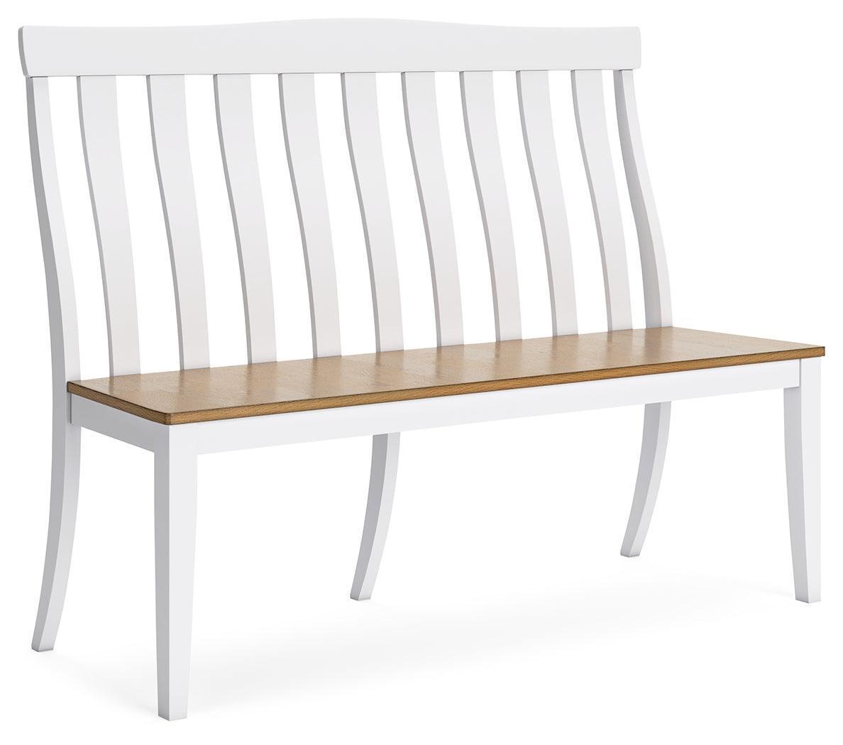 Ashbryn White Natural Dining Double Chair