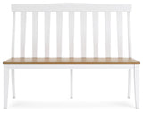 Ashbryn White Natural Dining Double Chair