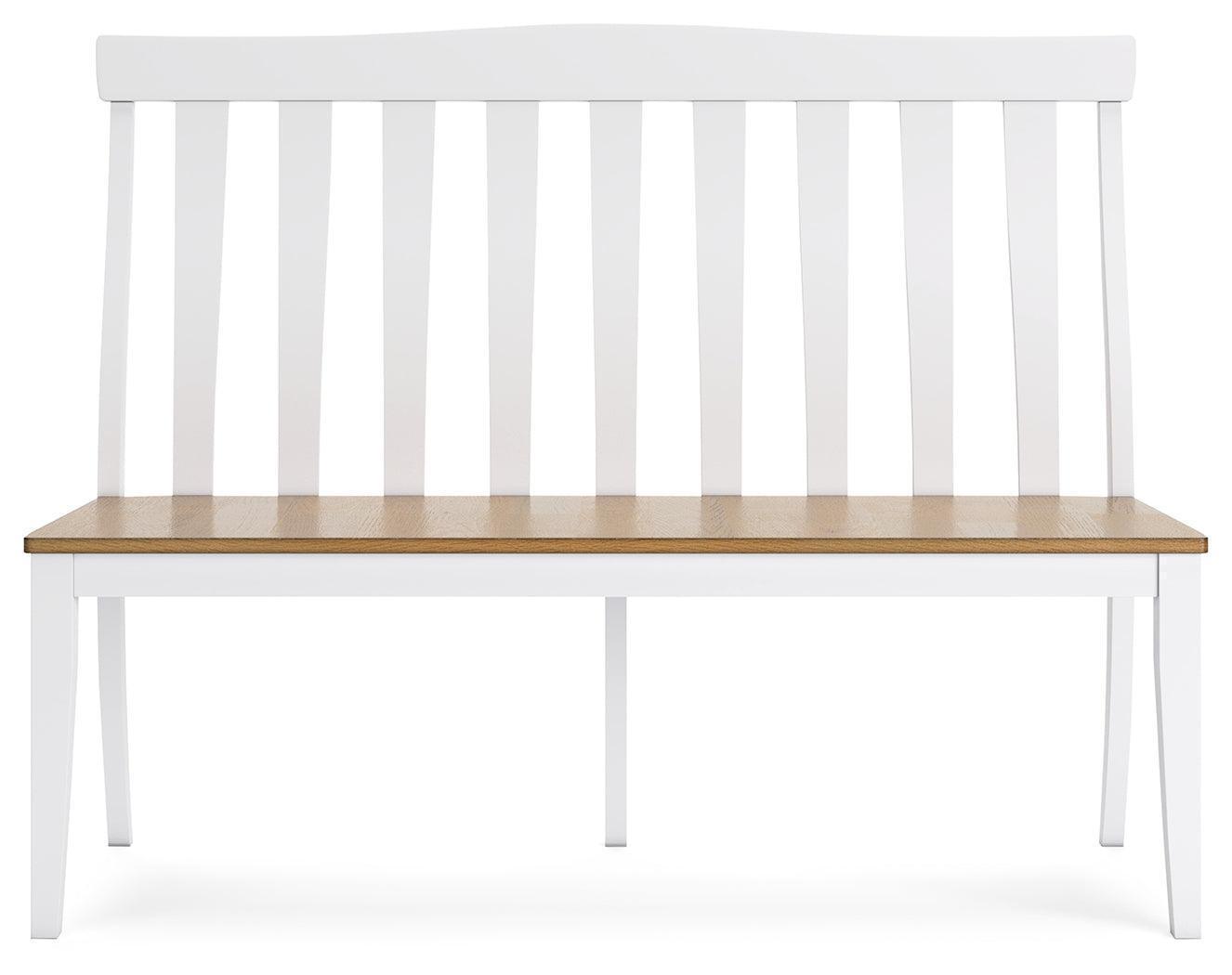 Ashbryn White Natural Dining Double Chair