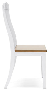 Ashbryn White Natural Dining Double Chair