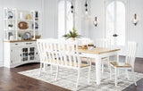 Ashbryn White Natural Dining Chair