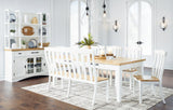 Ashbryn White Natural Dining Table