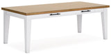 Ashbryn White Natural Dining Table