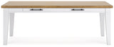 Ashbryn White Natural Dining Table
