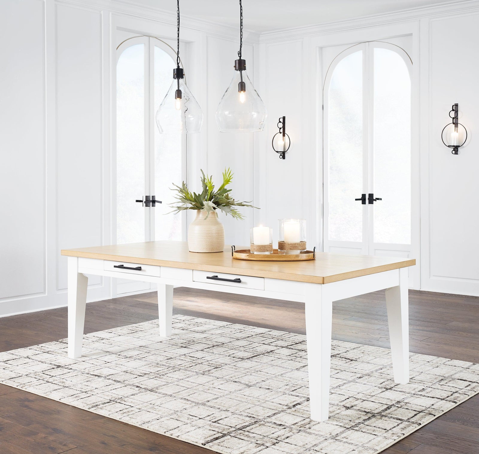 Ashbryn White Natural Dining Table