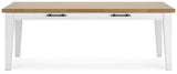 Ashbryn White Natural Dining Table
