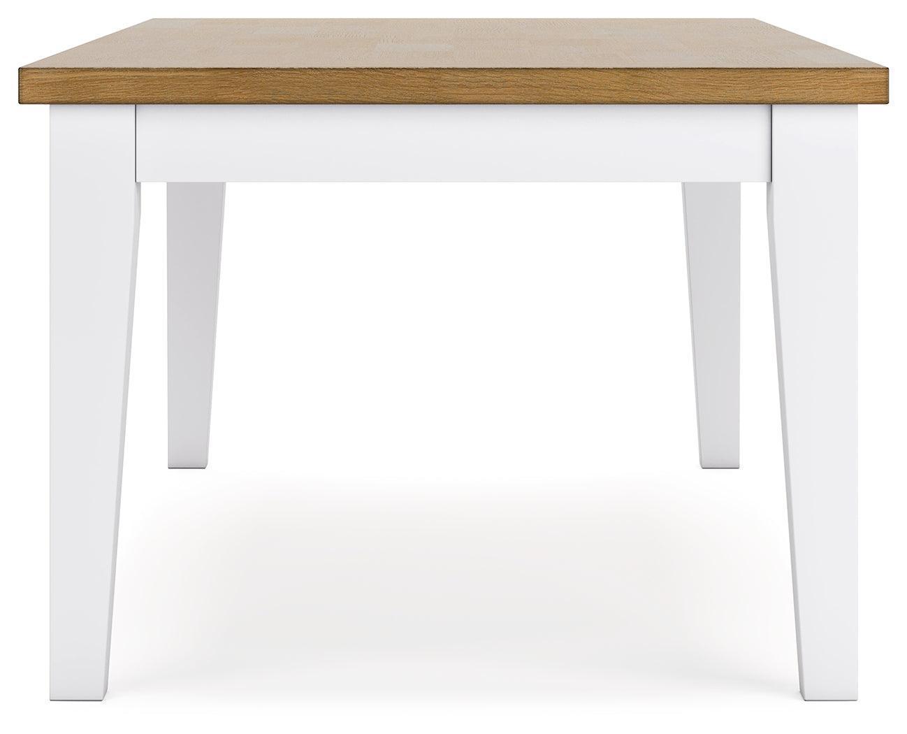 Ashbryn White Natural Dining Table
