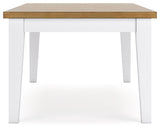 Ashbryn White Natural Dining Table
