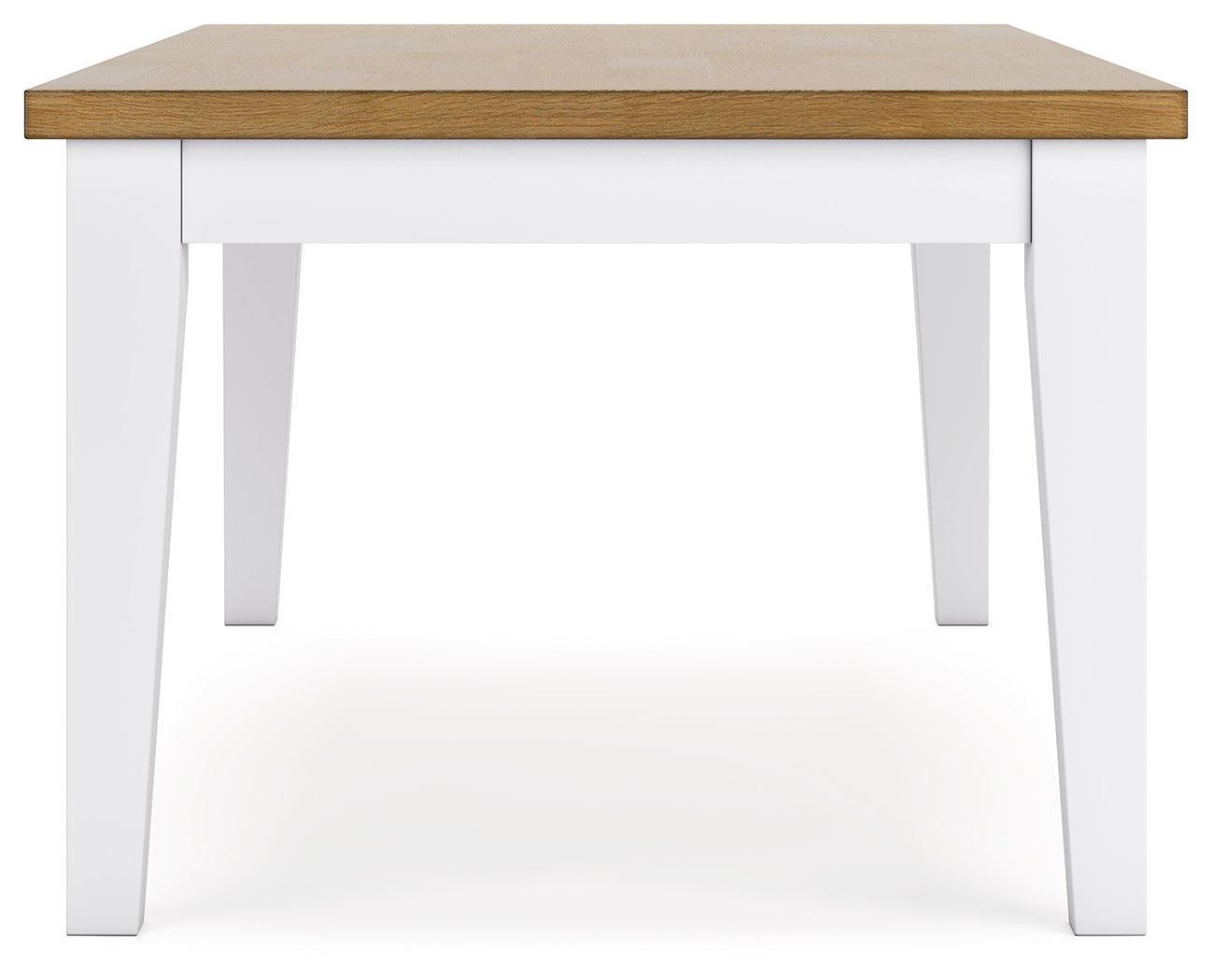 Ashbryn White Natural Dining Table