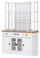 Ashbryn White Natural Dining Server And Hutch