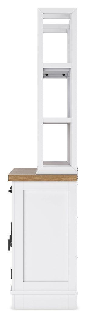 Ashbryn White Natural Dining Server And Hutch