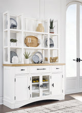 Ashbryn White Natural Dining Server And Hutch