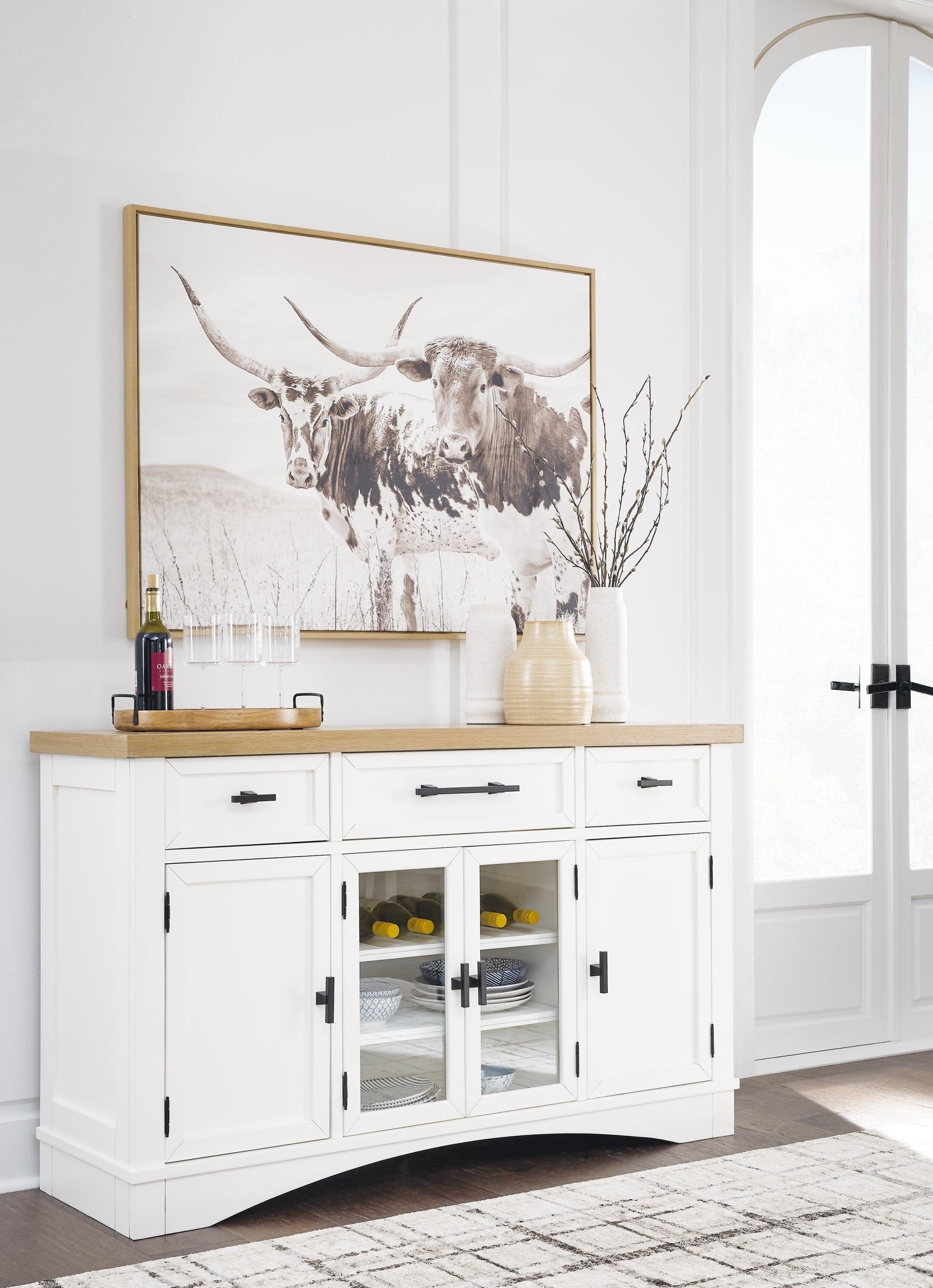 Ashbryn White Natural Dining Server
