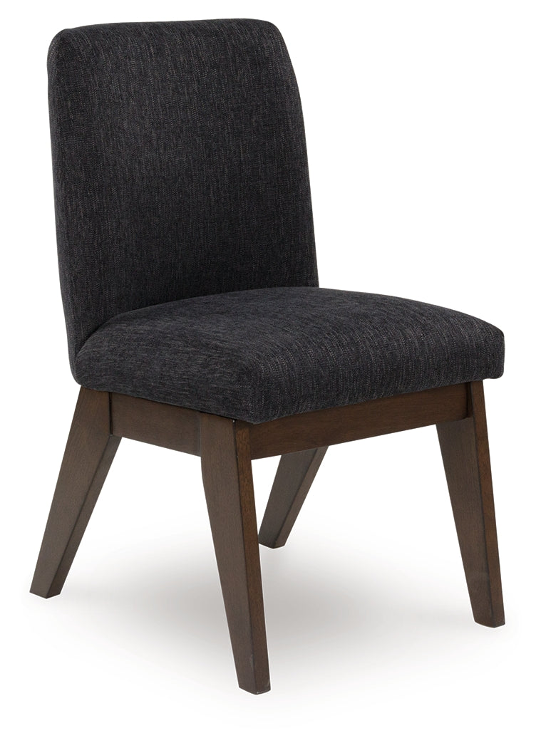Dilenno Dark Brown Chenille Dining Chair