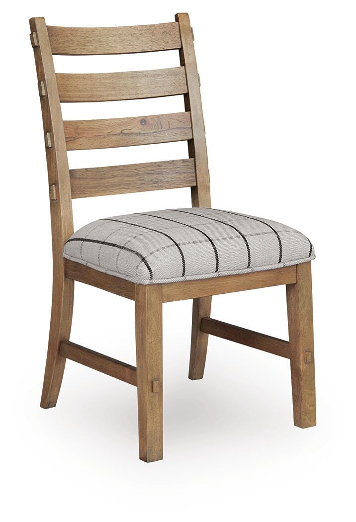 Ridgester Light Brown Next-Gen Nuvella™ Dining Chair angled view