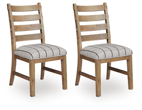 Ridgester Light Brown Next-Gen Nuvella™ Dining Chair angled view
