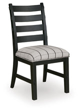Ridgester Beige/Black Next-Gen Nuvella™ Dining Chair angled view