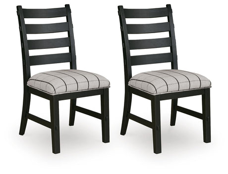 Ridgester Beige/Black Next-Gen Nuvella™ Dining Chair angled view