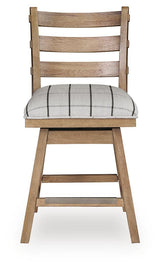 Ridgester Light Brown Next-Gen Nuvella™ Counter Height Swivel Barstool view 4