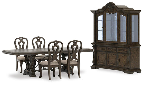 Maylee Dark Brown Dining Set view 4