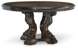 Maylee Dark Brown Dining Table