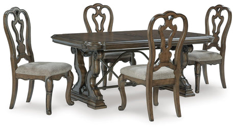 Maylee Dark Brown Dining Set view 3