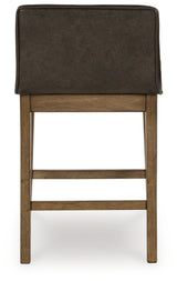 Cabalynn Light Brown Counter Height Dining Table and 6 Barstools with Storage