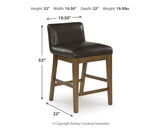 Cabalynn Light Brown Counter Height Dining Table and 4 Barstools with Storage