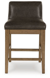 Cabalynn Light Brown Counter Height Dining Table and 6 Barstools with Storage