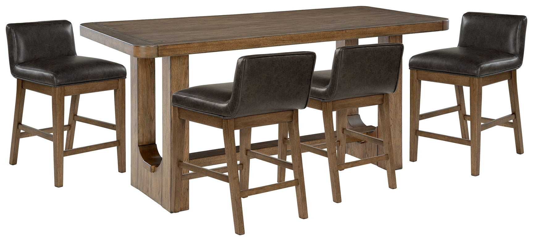 Cabalynn Light Brown Counter Height Dining Table and 4 Barstools