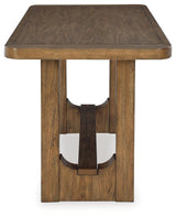Cabalynn Light Brown Counter Height Dining Table and 6 Barstools with Storage
