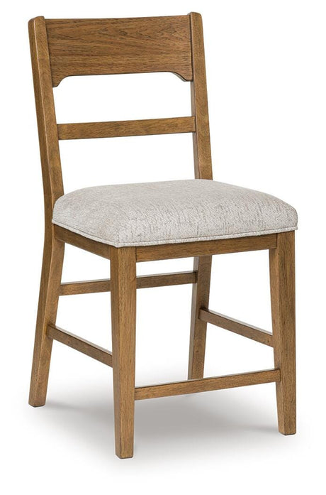Cabalynn Oatmeal/Light Brown Counter Height Barstool angled view